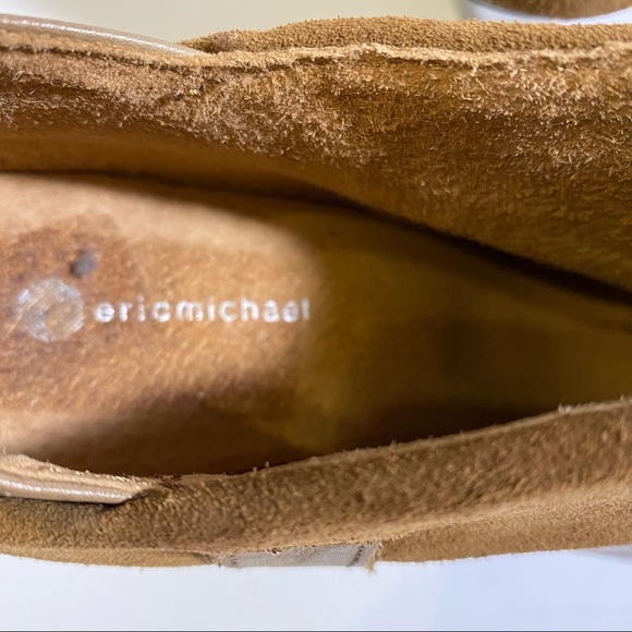 Eric Michael Heeled Booties Suede and Leather Tan Women’s Size 41 Size 10.5